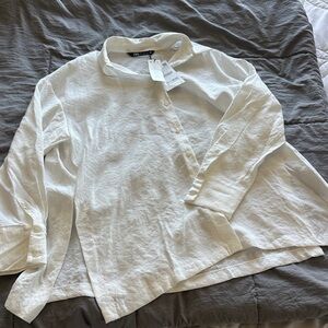 Zara Crisp White Collared Shirt